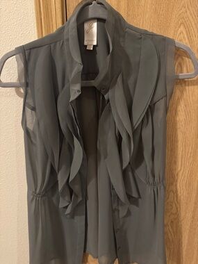 Studio Black Draped Blouse with Satin Label
